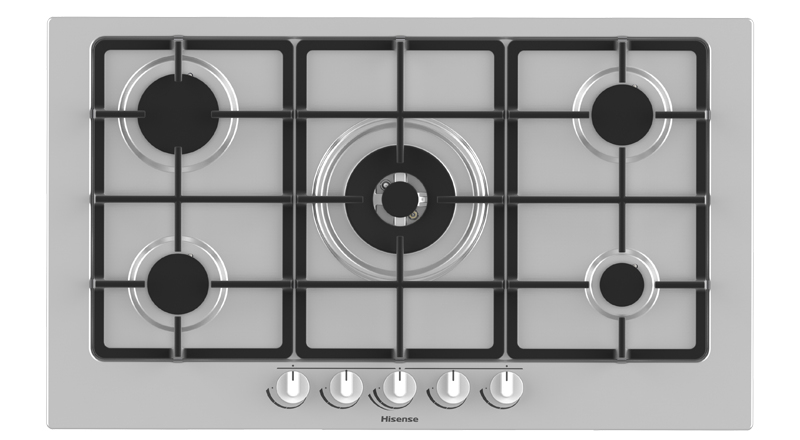 Hisense GM973XF hob Stainless steel Built-in Gas 5 zone(s)