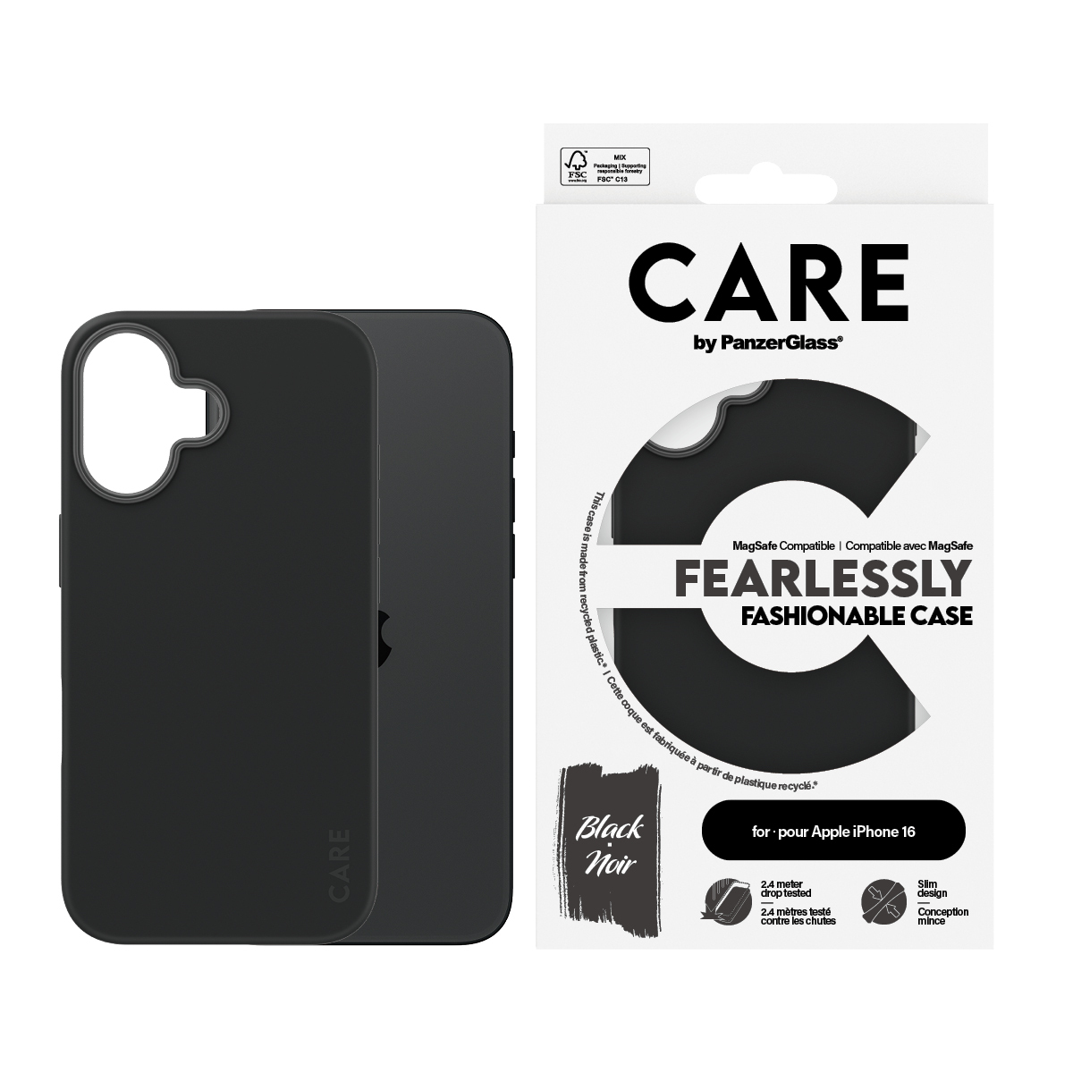 PanzerGlass CARE by PanzerGlass® Fashionable Case Black w. MagSafe iPhone 16 – image 2