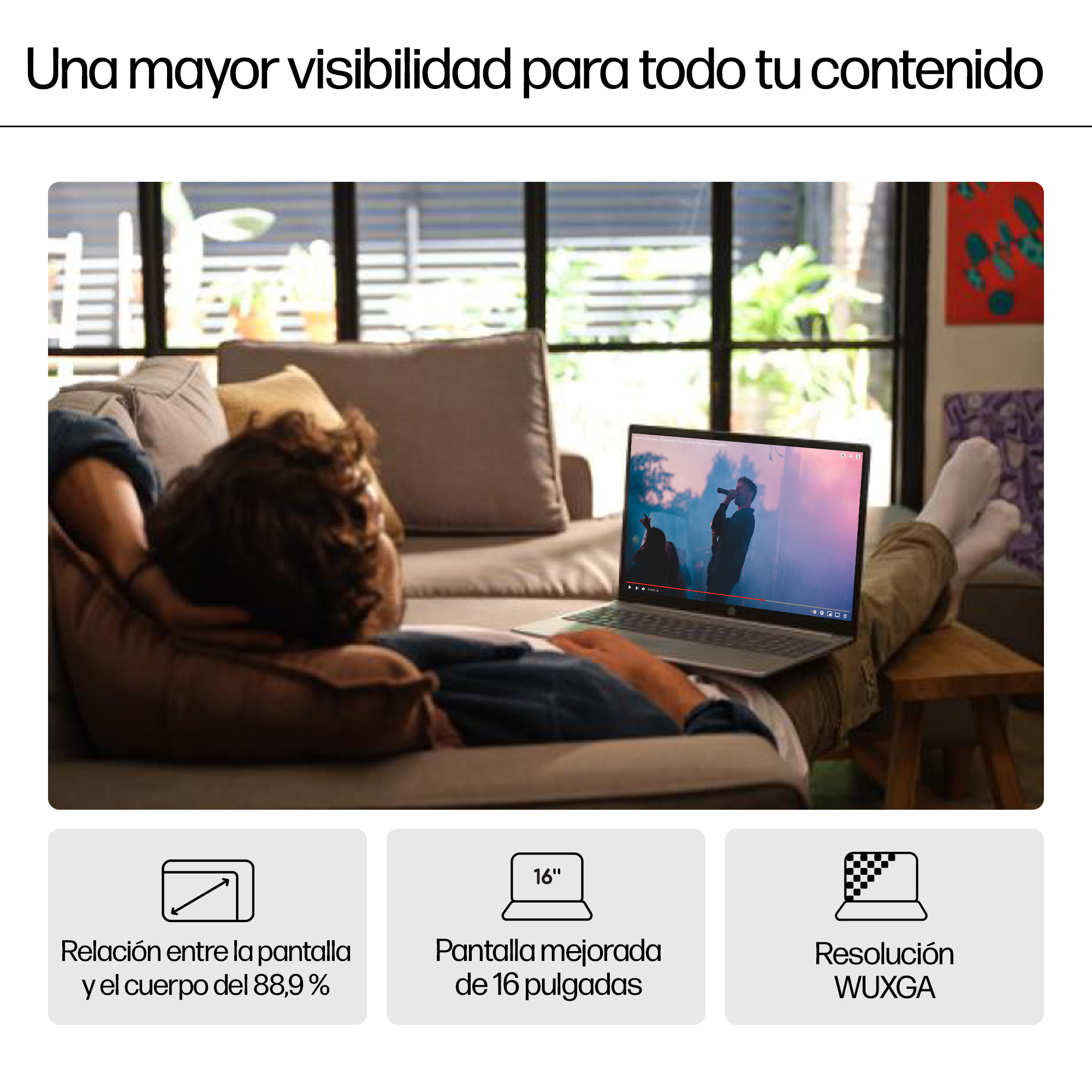 Portátil - HP Pavilion 16-af0004ns, 16" WUXGA, Intel® Core™ Ultra 7-155U, 16GB RAM, 1TB SSD, Gráficos Arc™ GPU, Windows 11 Home, Celeste - imagen 9