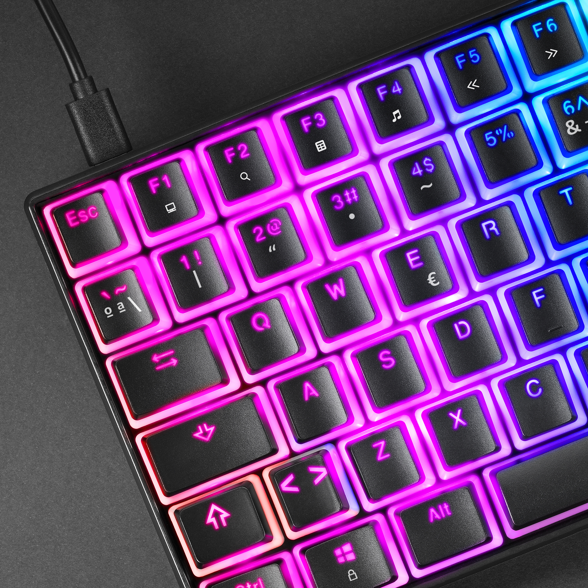 Mars Gaming MKULTRA Mechanical Keyboard Black RGB Compact 96% Switch Outemu SQ Blue Spanish – image 3