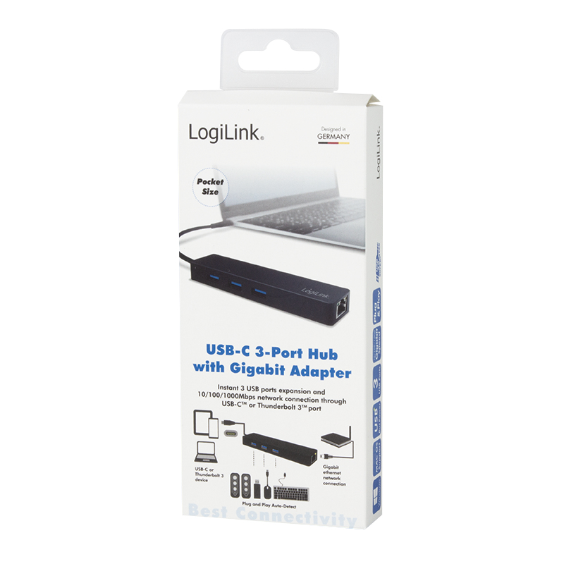 LogiLink UA0313 laptop dock/port replicator USB 3.2 Gen 1 (3.1 Gen 1) Type-C Black – image 4