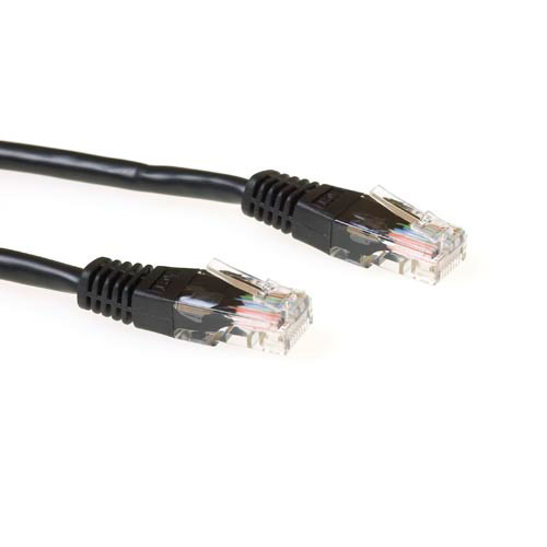 ACT Black 0.5 meter LSZH U/UTP CAT6 patch cable with RJ45 connectors