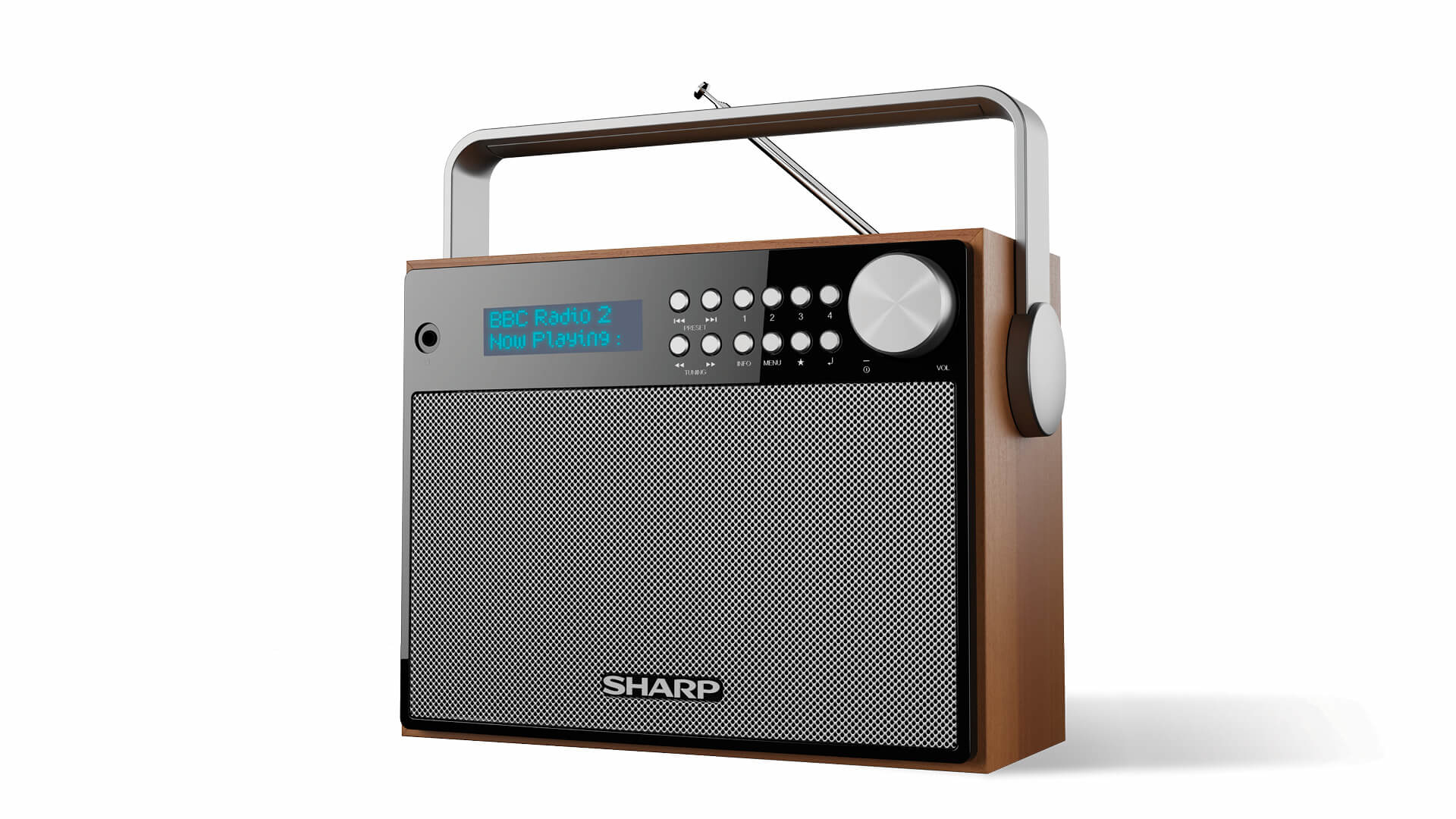 Sharp DR-P350 radio Portable Digital Black, Wood – image 2