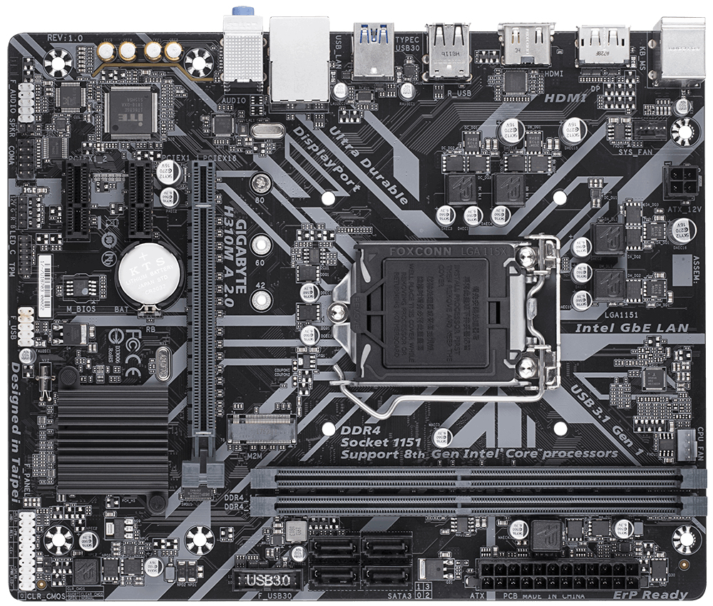 INTEL H310 ULTRA DURABLE MOTHERBOARD WITH INTEL GBE LAN WITH CFOSSPEED, PCIE GEN