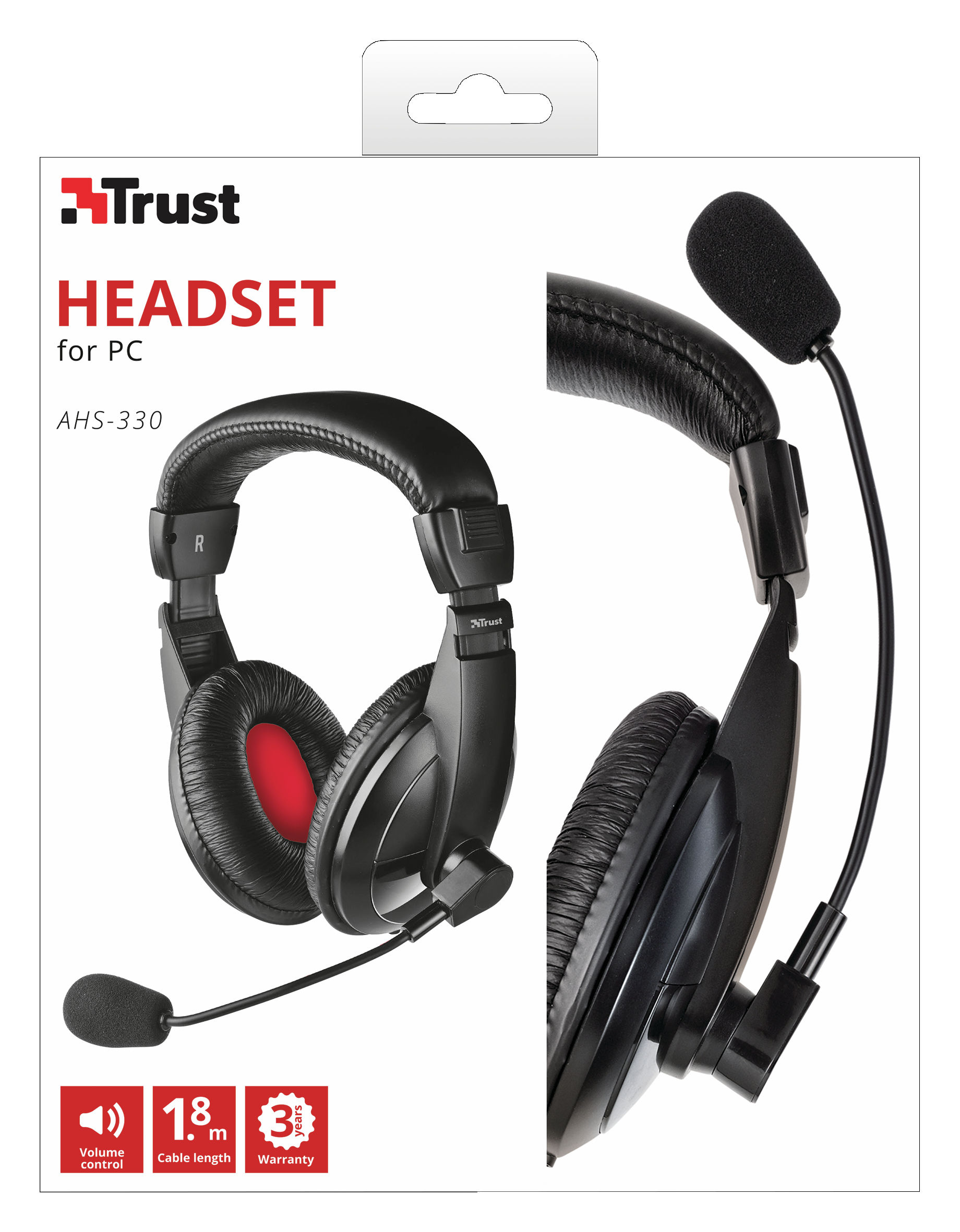 Trust AHS-330 Headset Wired Head-band Gaming Black, Red image 6