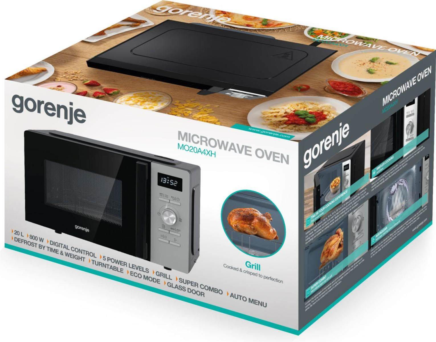 Gorenje MO20A4XH Black, Grey Combination microwave Countertop – image 9