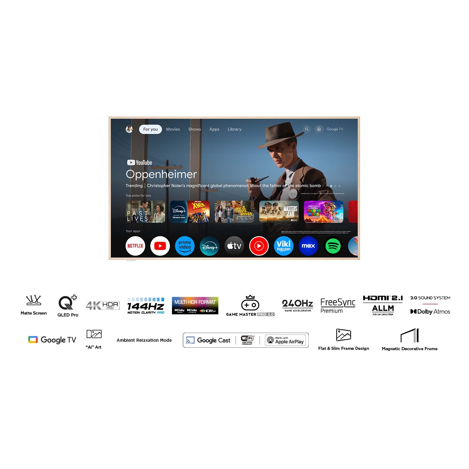 TV QLED Pro TCL 65A300W NXTVISION 165 cm 4K UHD Aluminium brossé — photo 12