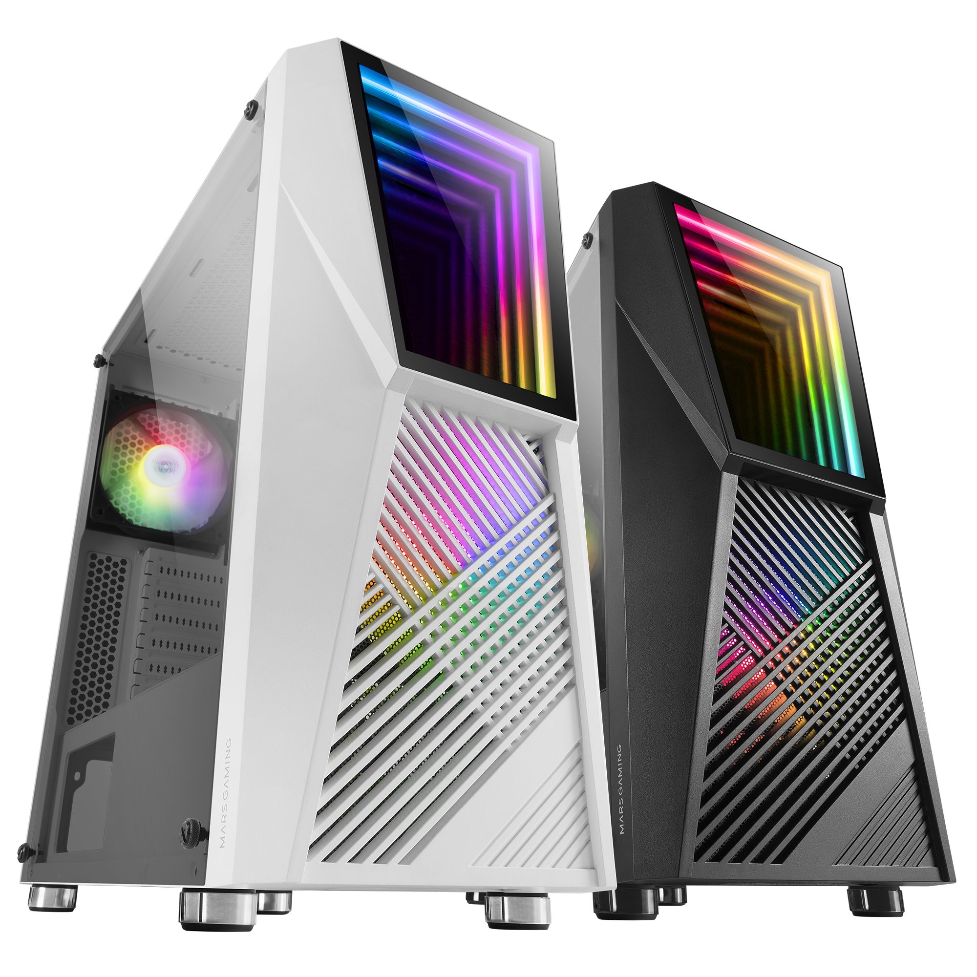 Mars Gaming MC777, ATX Computer Case, ARGB Lighting, White – image 9