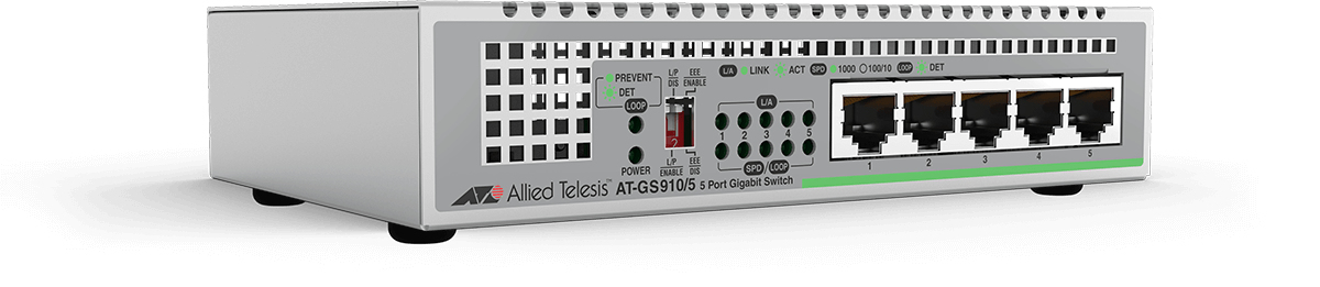 Allied Telesis AT-GS910/5 2313R Gigabit Ethernet (10/100/1000) 1U Pelēks