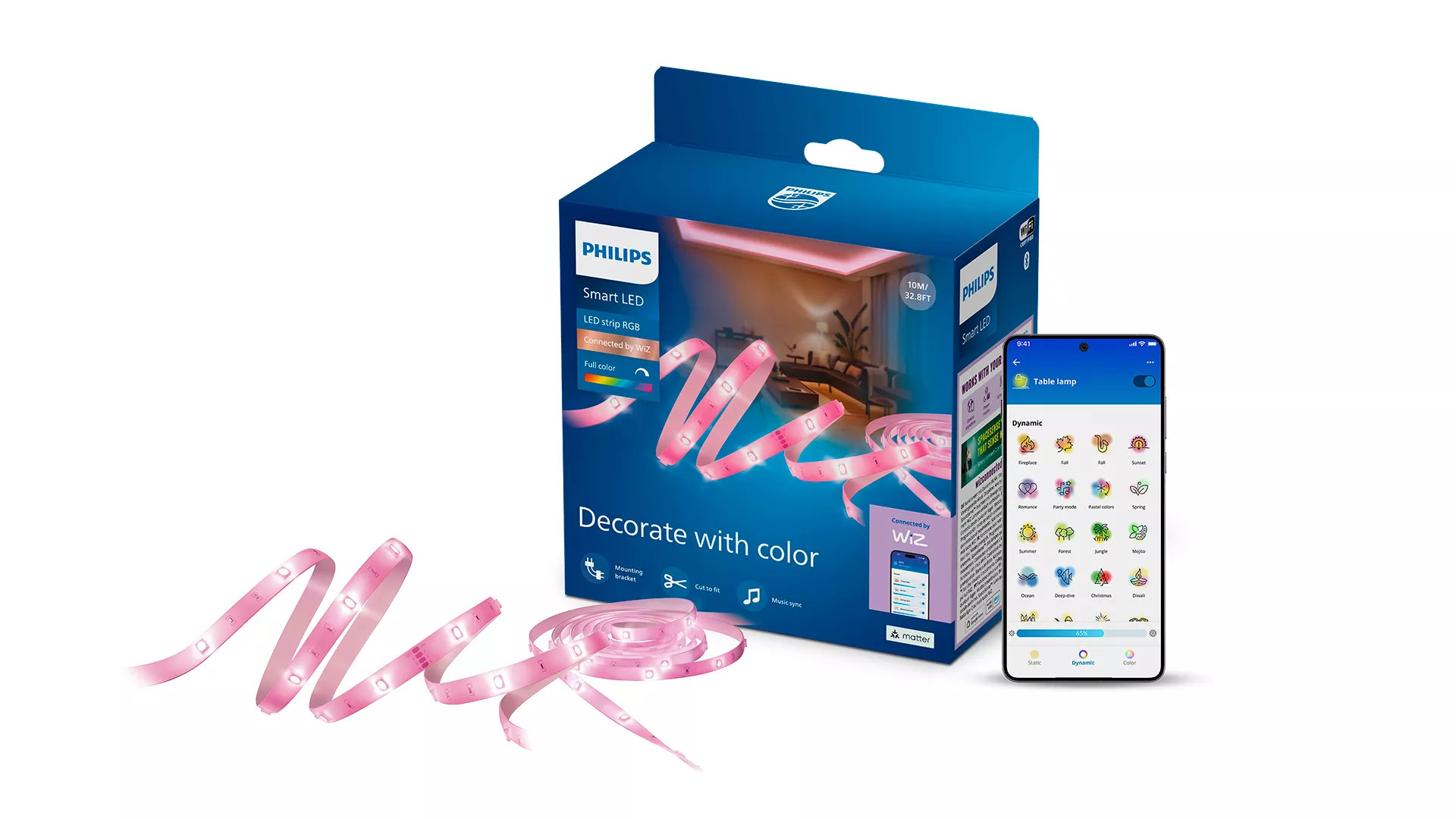 Philips by Signify Philips Smart RGB LED Light Strip, 10 m, Type C, Connected by WiZ – image 2