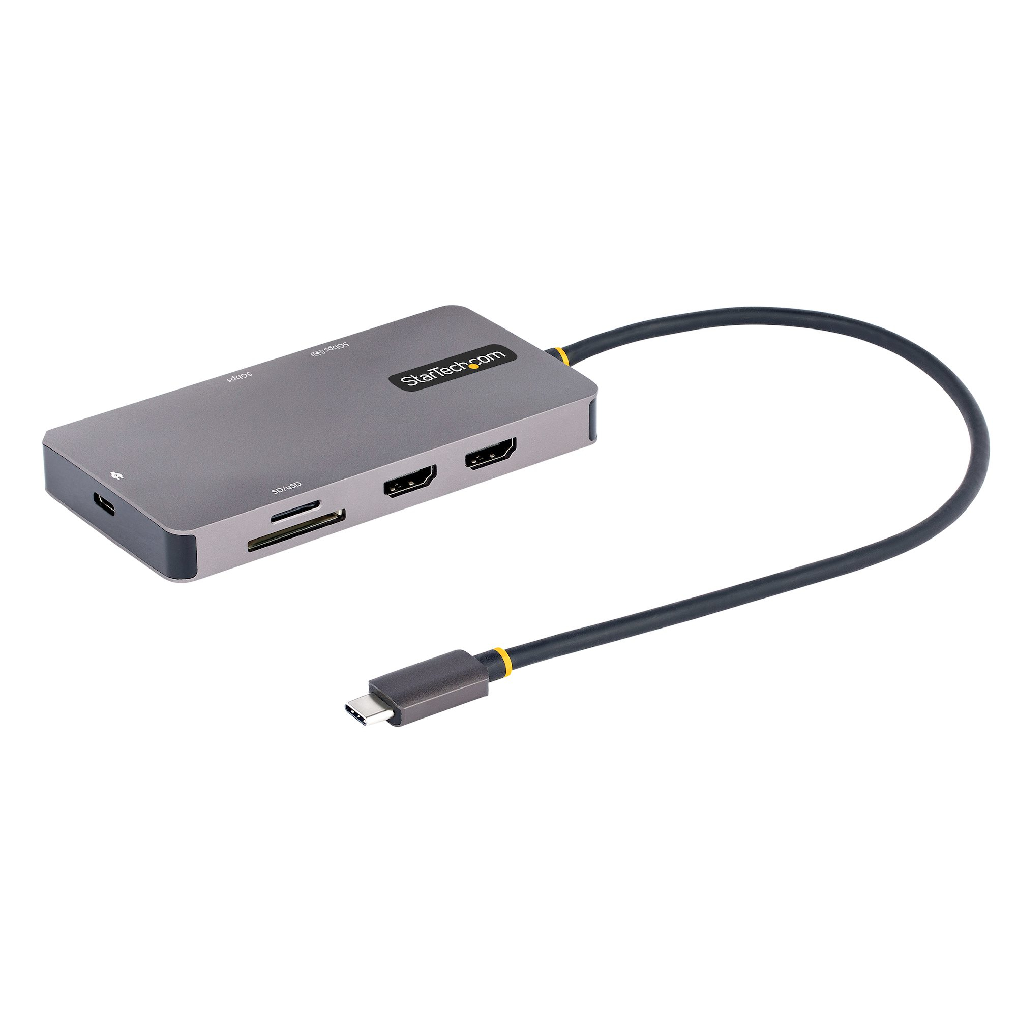 StarTech.com USB C Multiport Adapter, Dual HDMI Video, 4K