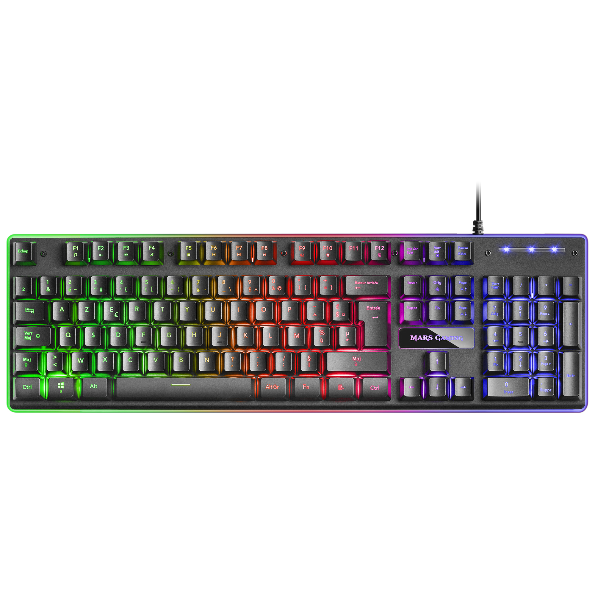 Mars Gaming MCPEXFR Combo H-Mech Keyboard Mouse RGB Headset and RGB XXL Mousepad French Language – image 2