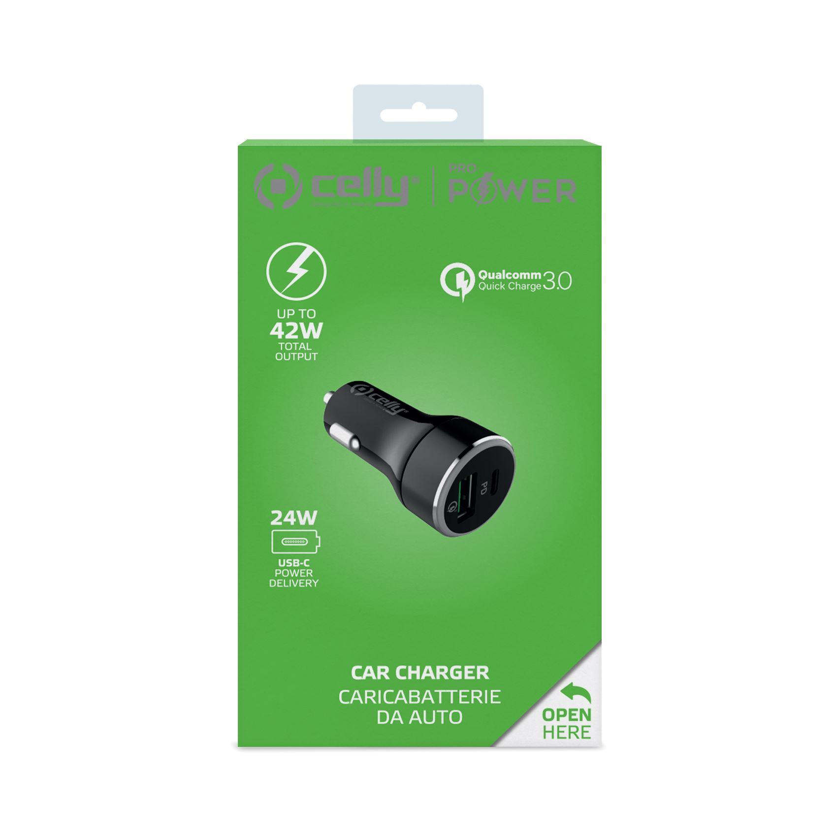 Celly CCUSBCQC30BK mobile device charger Black USB Fast charging Auto – image 3