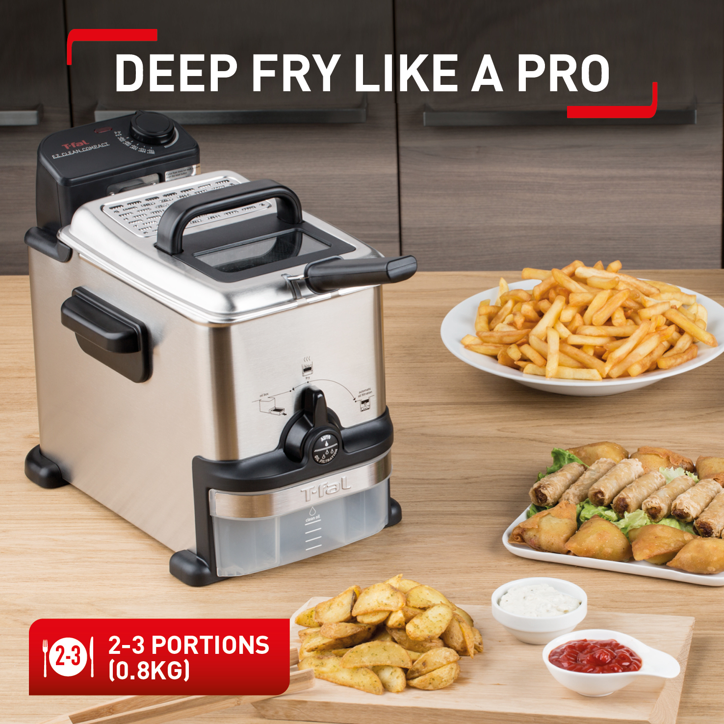 Tefal Oleoclean Compact FR701640 Semi-Professional Deep Fryer, Grey – image 2