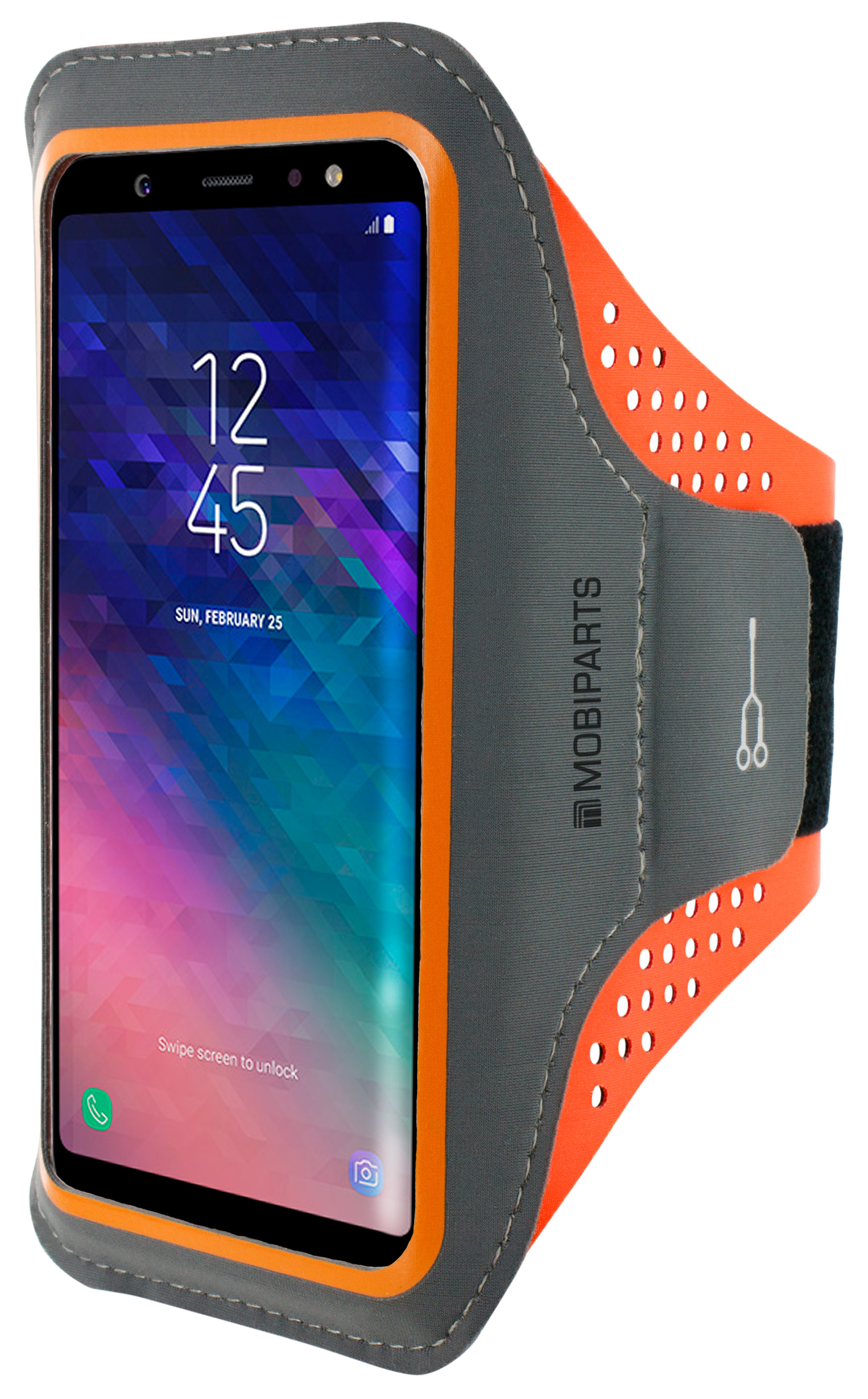 Mobiparts Comfort Fit Sport Armband Samsung Galaxy A6 Plus (2018) Neon Orange