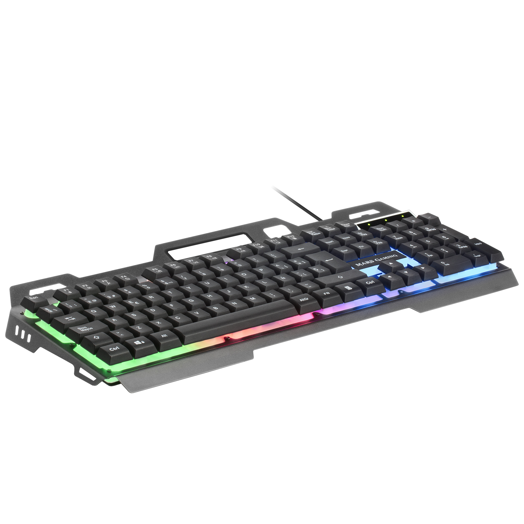 Mars Gaming MK120FR Gaming Keyboard FRGB Aluminium Antighosting Smartphone Stand Grey and Black French Language – image 8