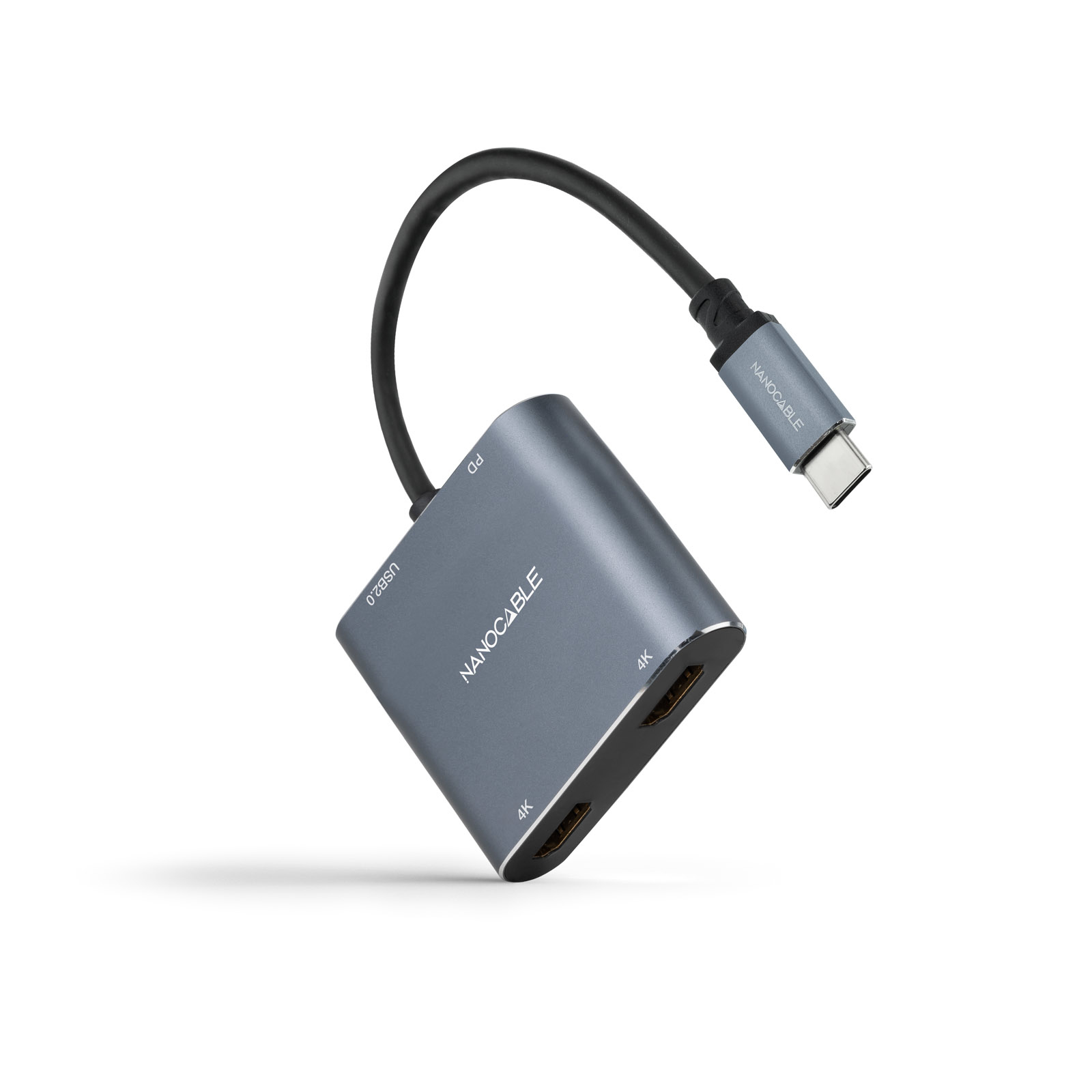 Nanocable USB-C to 2xHDMI/USB2.0/PD Converter – image 1