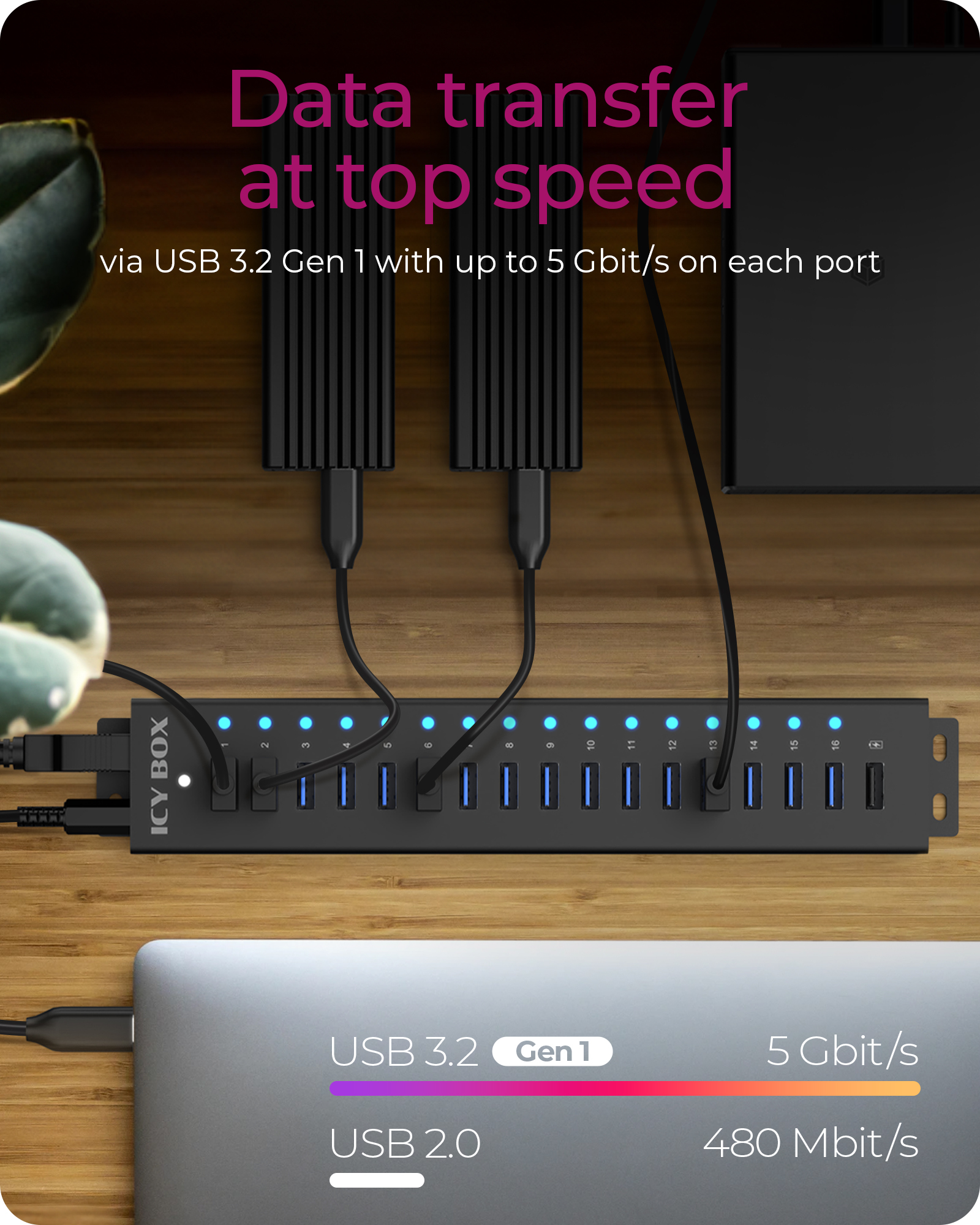ICY BOX 17-Port Hub with USB 3.2 Gen 1 Type-A interface – image 5