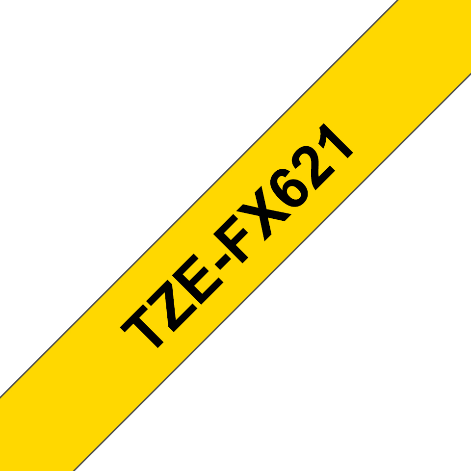 Brother TZe-FX621 etikett-tejp Svart på gul