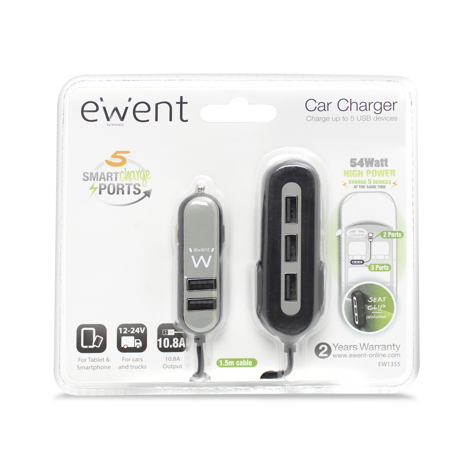 Ewent EW1355 mobile device charger Universal Black, Grey Cigar lighter Auto – image 9