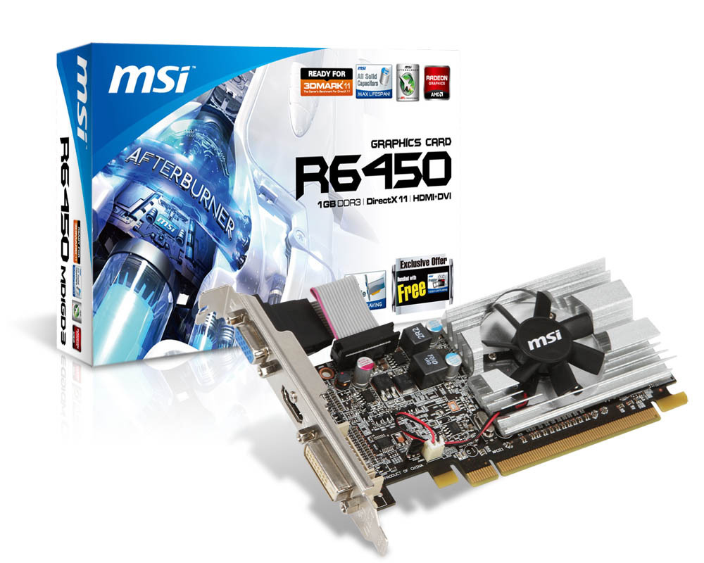 MSI R6450-MD1GD3/LP graphics card AMD Radeon HD6450