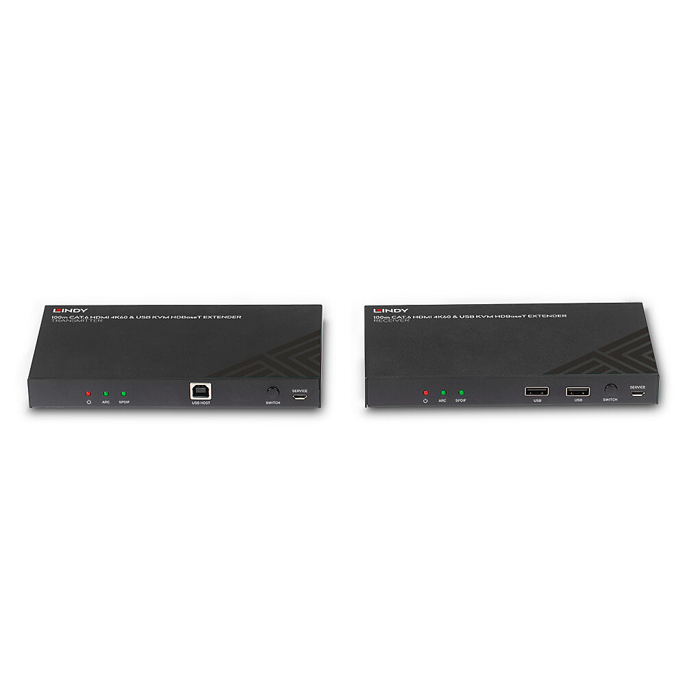 Lindy 100m Cat.6 HDMI 4K60, Audio, IR and RS-232 HDBaseT KVM Extender – image 2