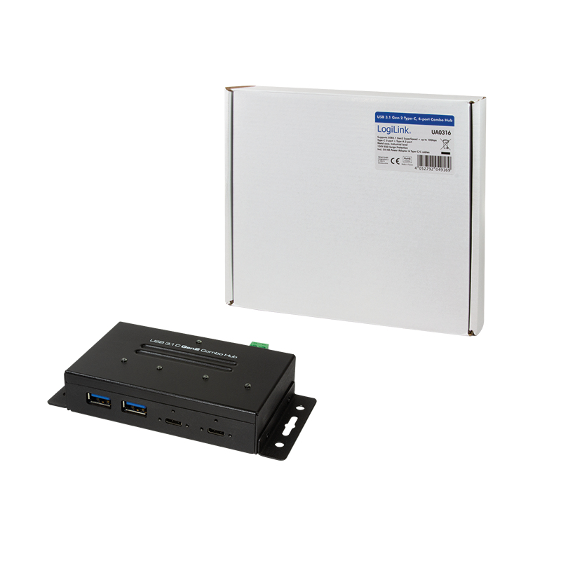 LogiLink UA0316 interface hub 10000 Mbit/s Black – image 3