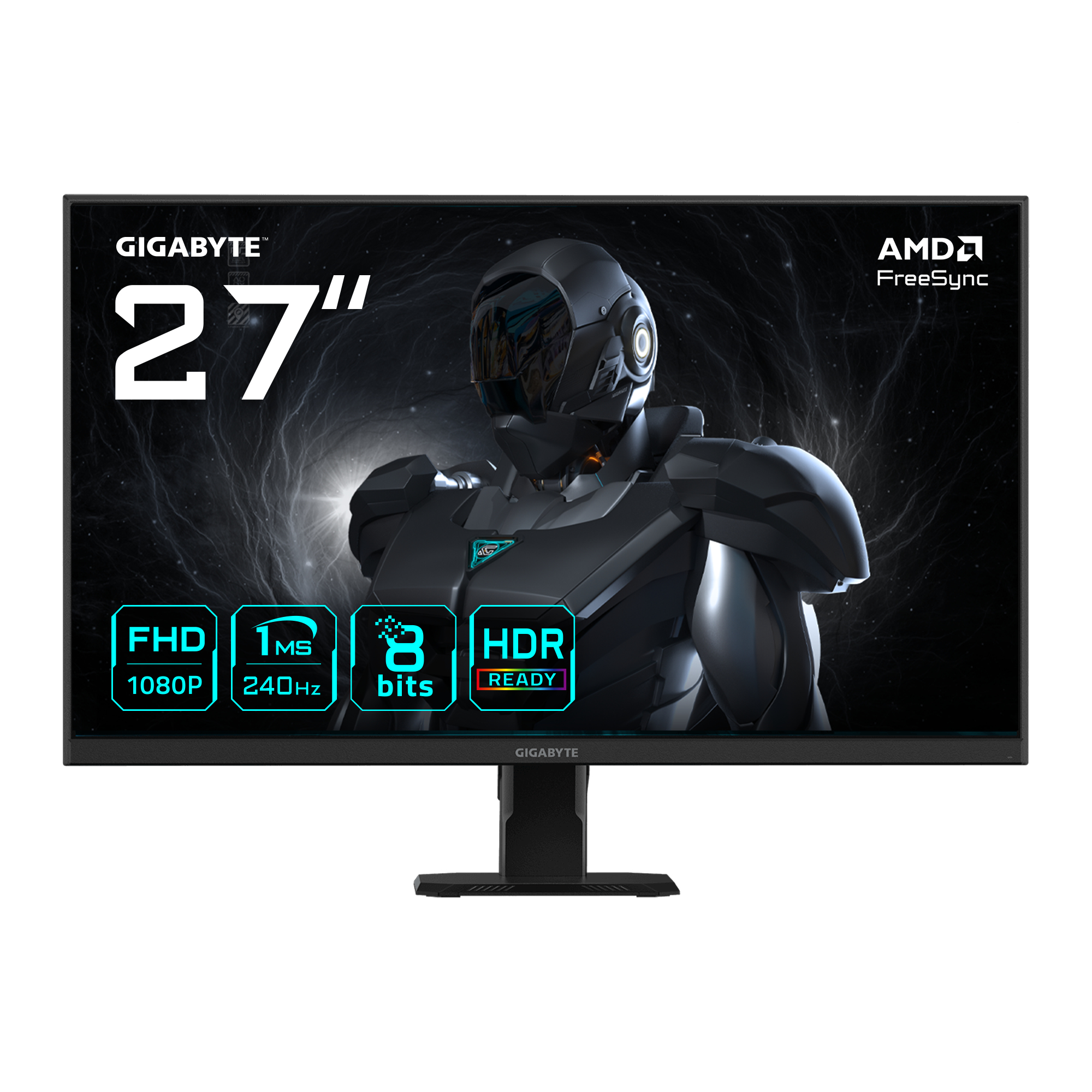 Monitor gaming - Gigabyte GS27F2, 27 " Full-HD, 240 Hz, 1 ms, IPS, AMD Freesync, HDR Ready, Negro