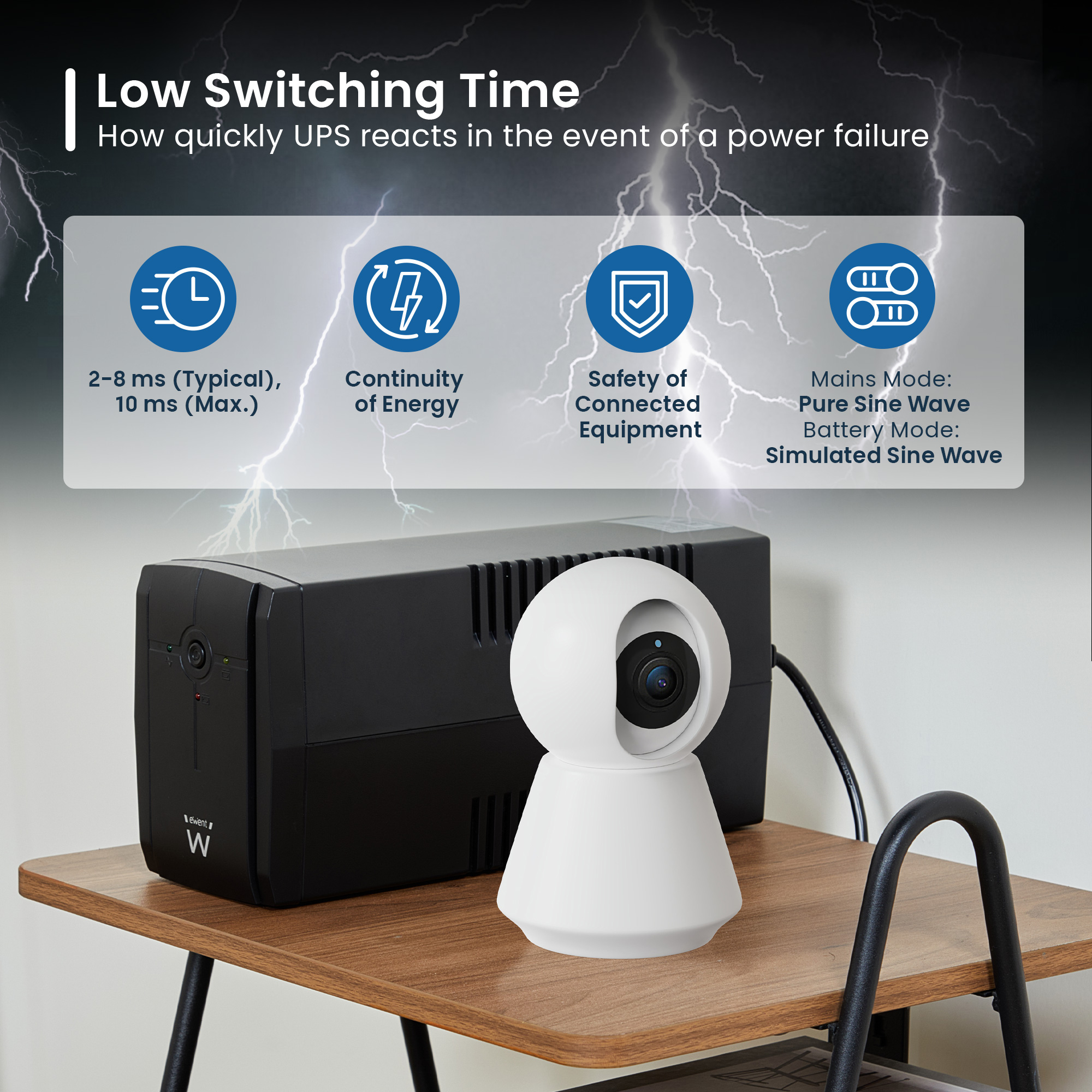 Ewent EW3995 uninterruptible power supply (UPS) Line-Interactive 0.78 kVA – image 9