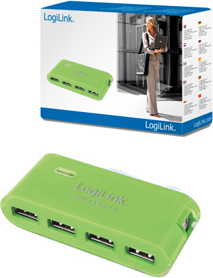 LogiLink UA0089 interface hub 480 Mbit/s Green – image 2