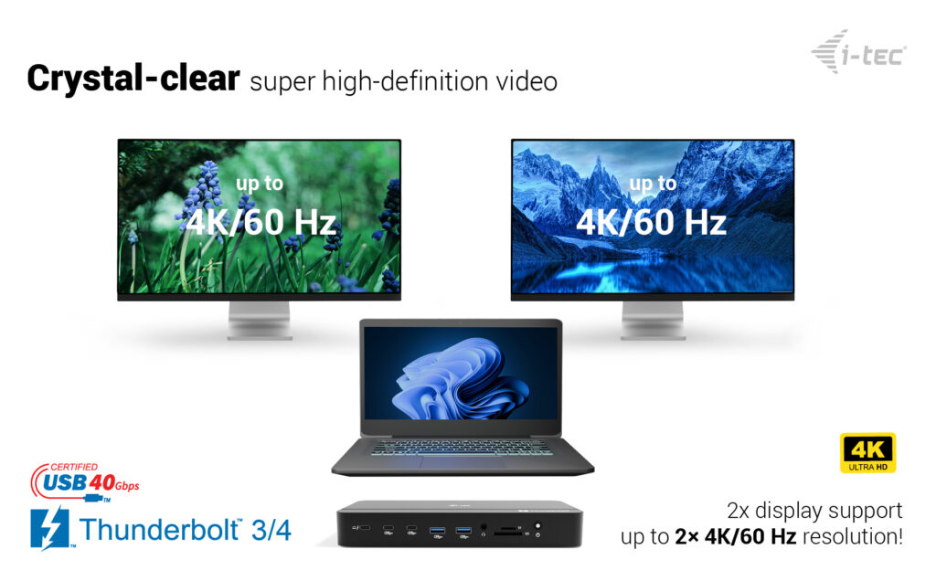i-tec Thunderbolt 5 Triple Display Docking Station, M.2 slot, 6x USB, 2.5GLAN + Power Delivery – image 9