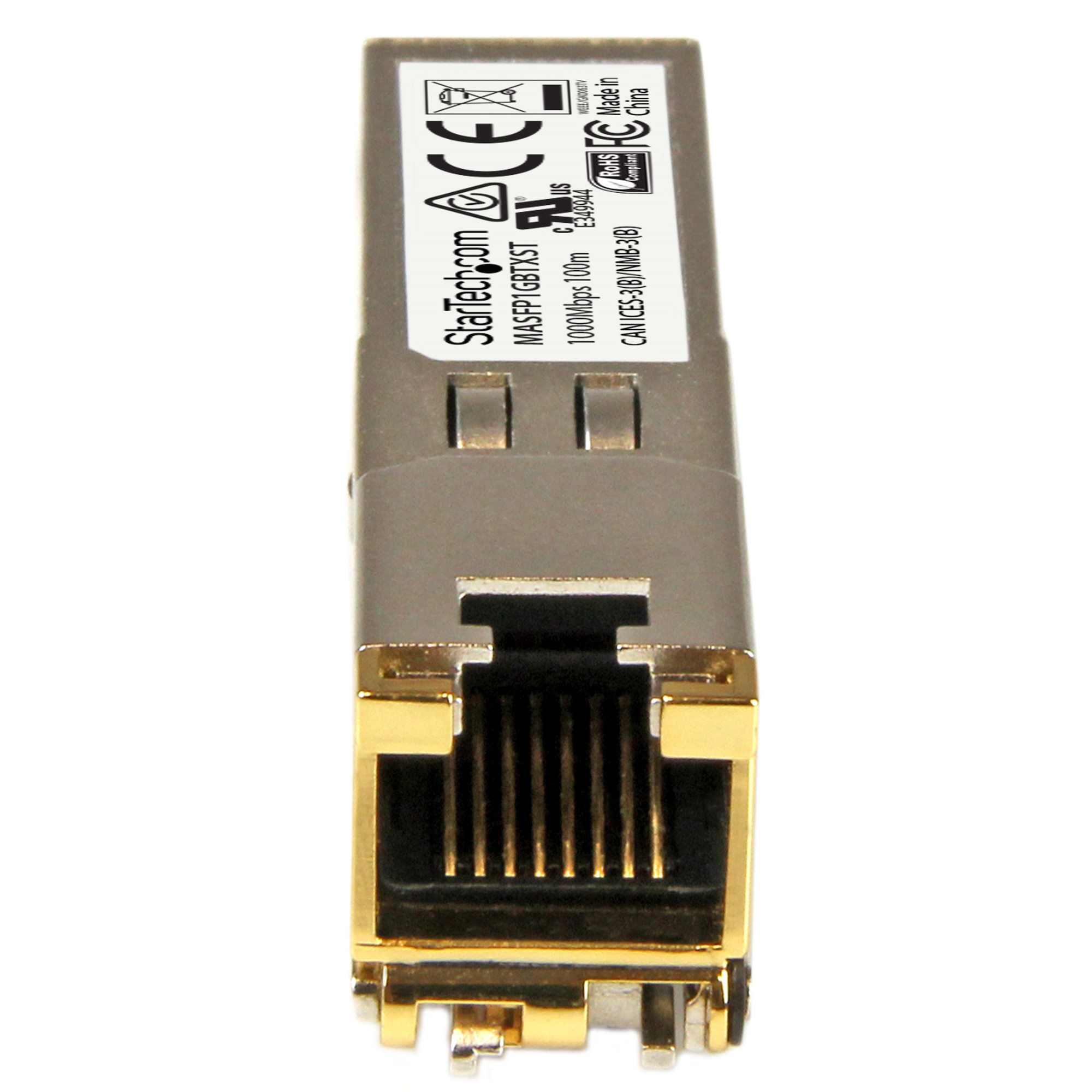 StarTech.com Cisco Meraki MA-SFP-1GB-TX Compatible SFP Module - 1000BASE-T - SFP to RJ45 Cat6/Cat5e - 10/100/1000 Mbps - RJ-45 100m - Cisco Meraki MS225, MX400, – image 2