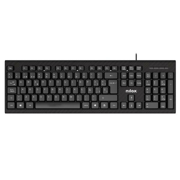 Nilox NXKBE000011 keyboard Office USB QWERTY Spanish Black