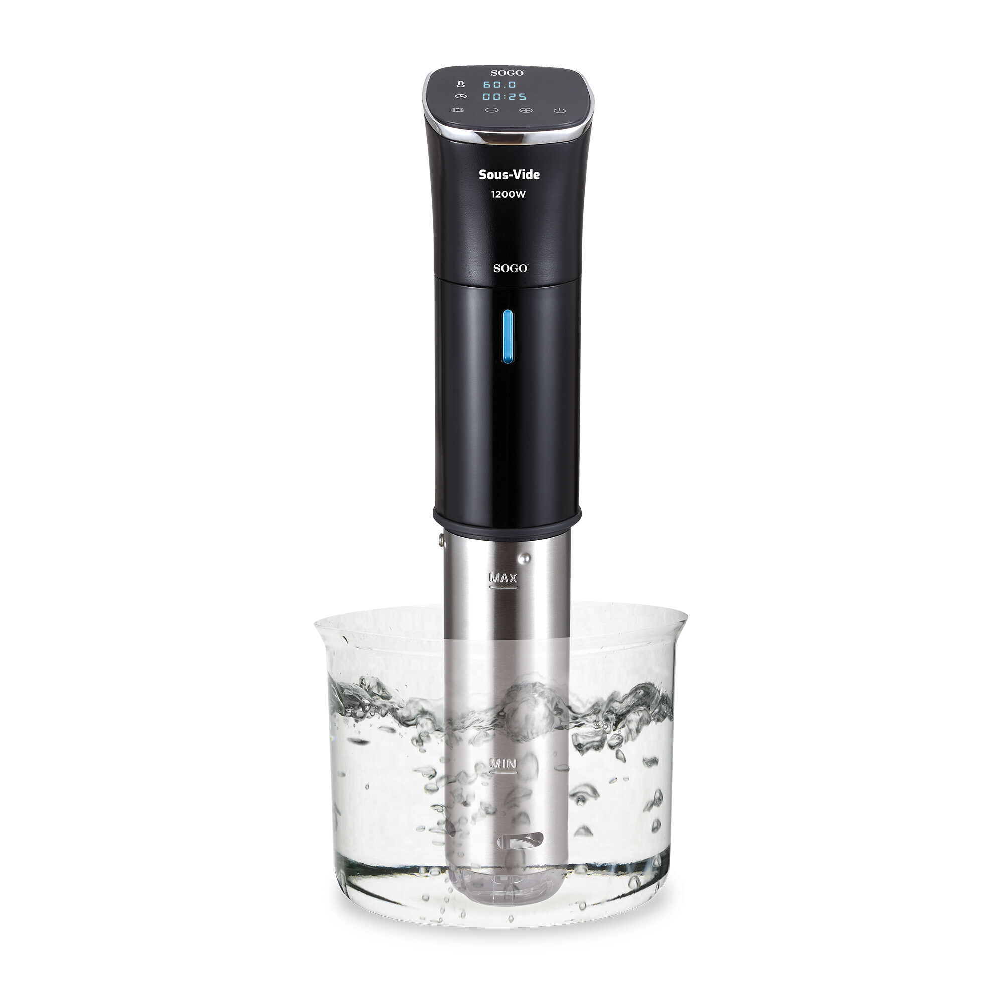 صورة Sogo SVI-SS-5750 دائرة غمر الطهي البطيء 1200 واط 15 لتر IPX7 أسود/فولاذ مقاوم للصدأ