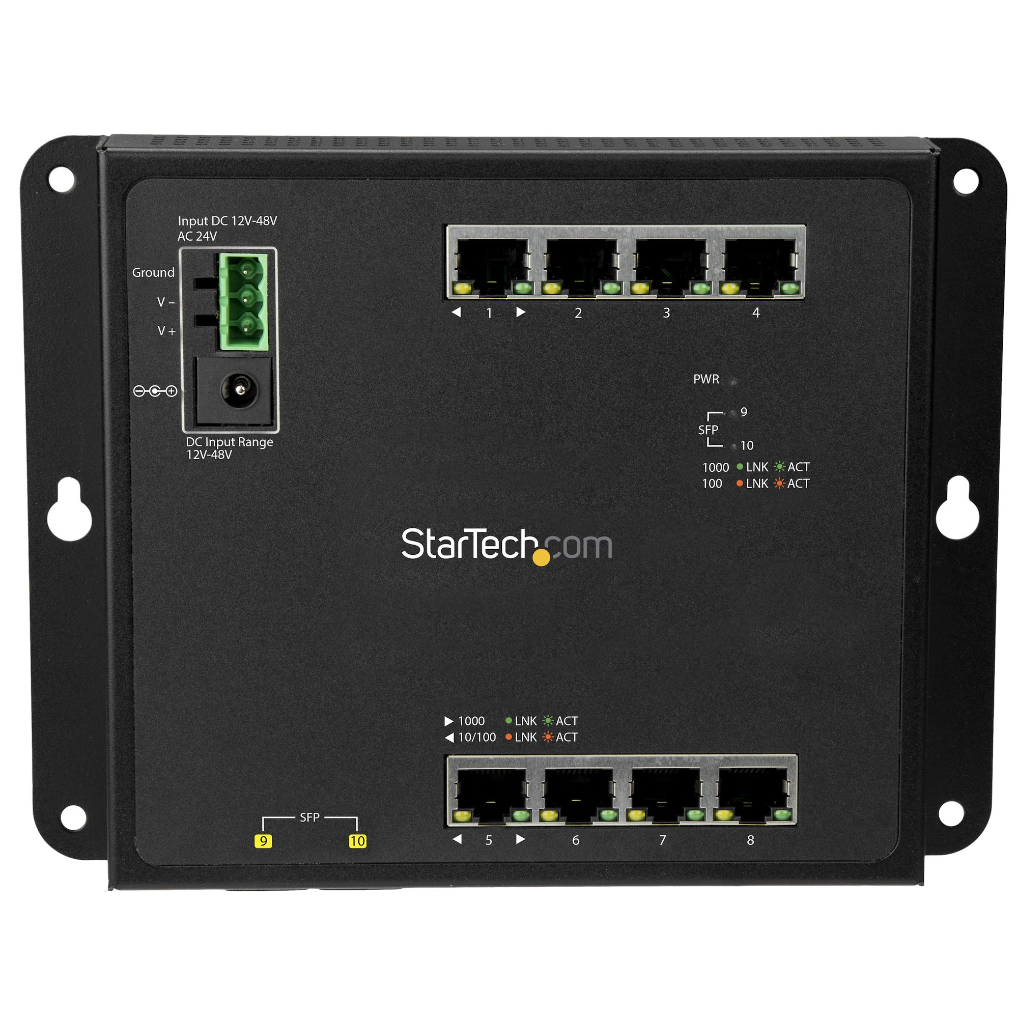 StarTech.com Industrial 8 Port Gigabit Ethernet Switch w/2 MSA SFP Slots - Hardened GbE L2 Managed Network Switch - Rugged RJ45 LAN Layer 2 Switch Din Rail Wall – image 3