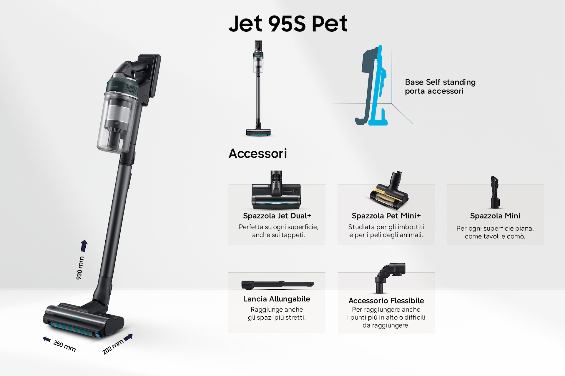 Samsung VS70H28GLT/WA stick vacuum/electric broom 2-in-1 stick vacuum Battery Dry HEPA Bagless – image 2
