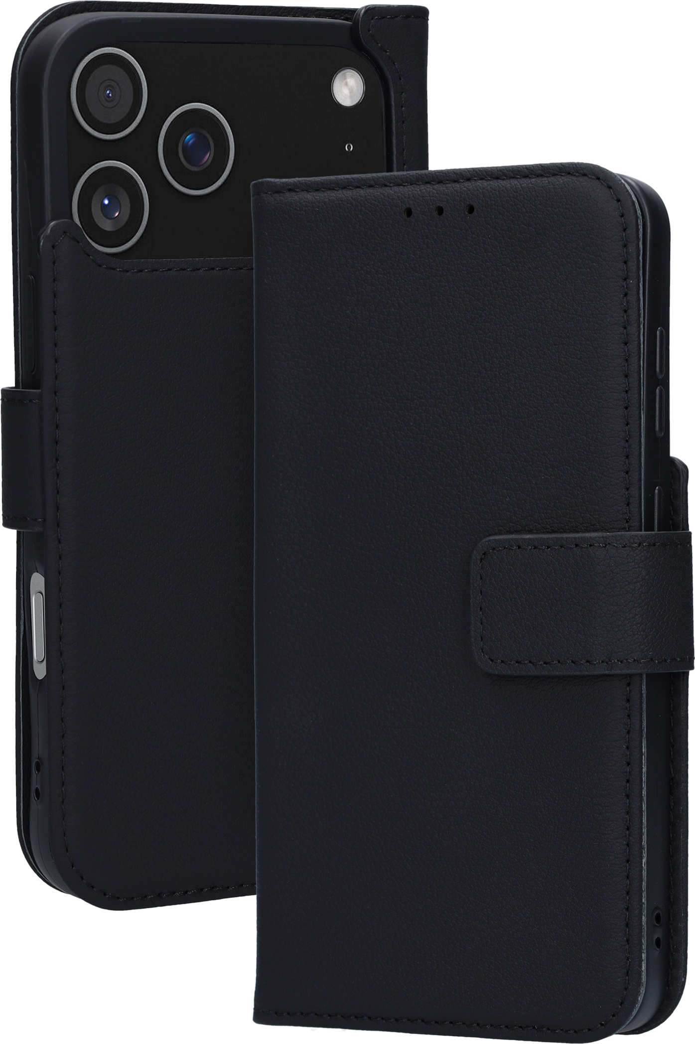 Mobiparts Leather Wallet Case Apple iPhone 17 Pro Max Black (MagSafe Compatible)