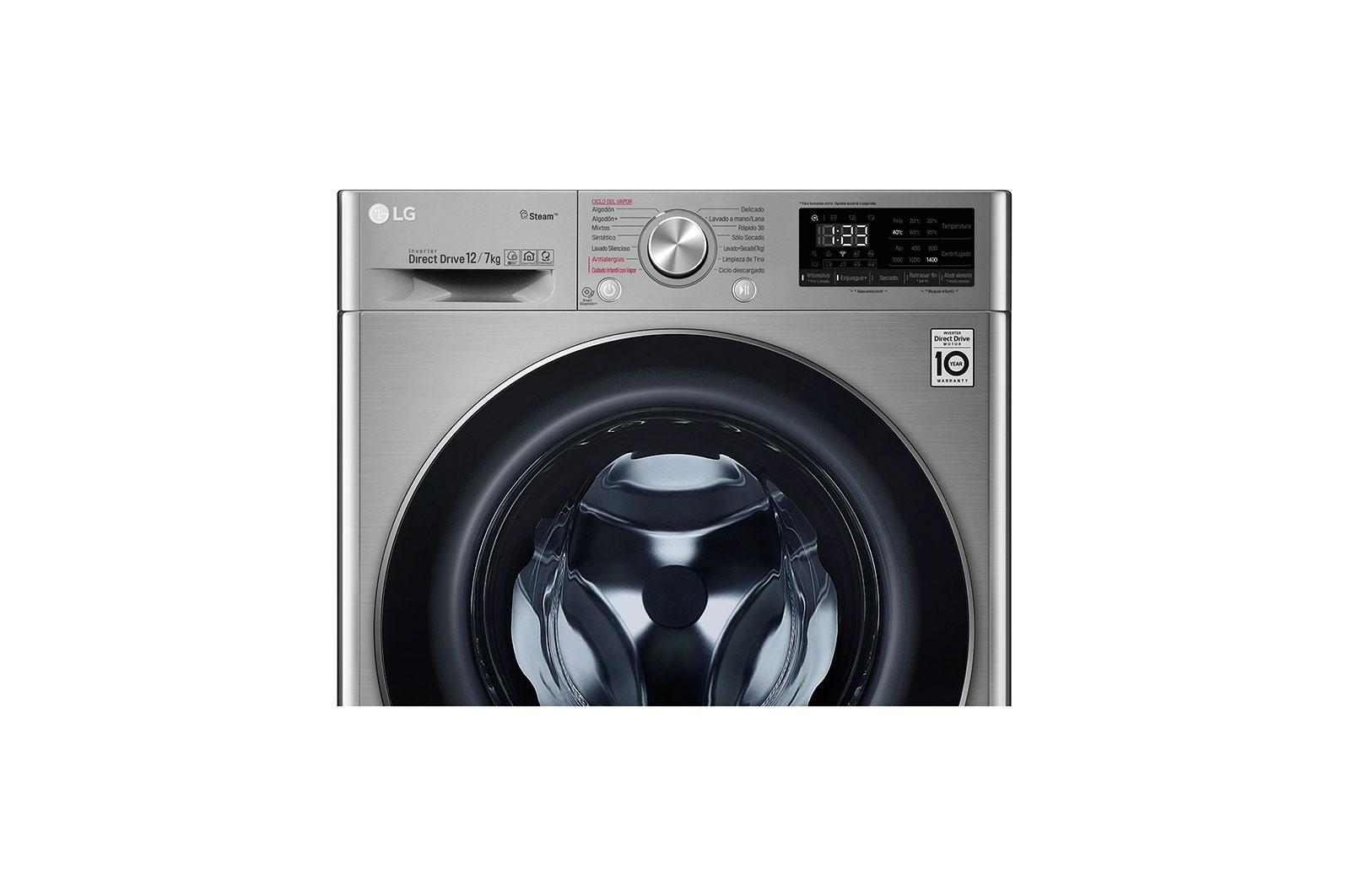 LG WD12VVC4S6S washer dryer Freestanding Front-load Stainless steel – image 4