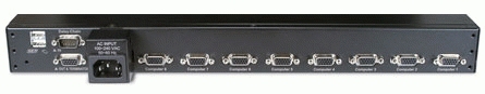 Vertiv 1U 17" single rail LCD rack console with integrated 8 port KVM switch – image 2