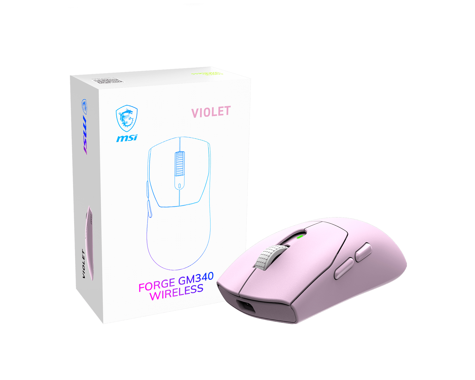 MOUSE MSI FORGE GM340 W VIOLET WIR