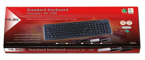 Nilox 10NXKBST26002 keyboard USB + PS/2 White – image 2