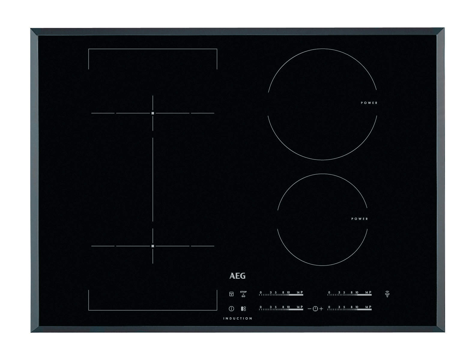 AEG HKL75410FB Black, Stainless steel Built-in Zone induction hob 4 zone(s) – image 1