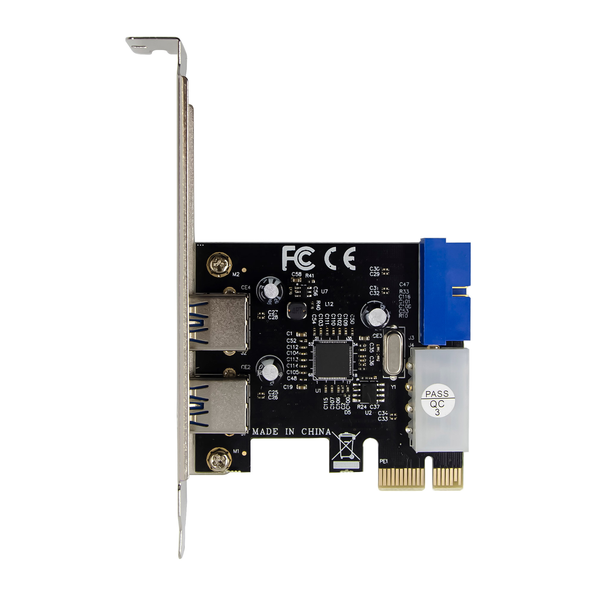 InLine 2+2ports USB 3.2 Gen.1 host controller, PCIe, w/SATA power + LP bracket – image 6