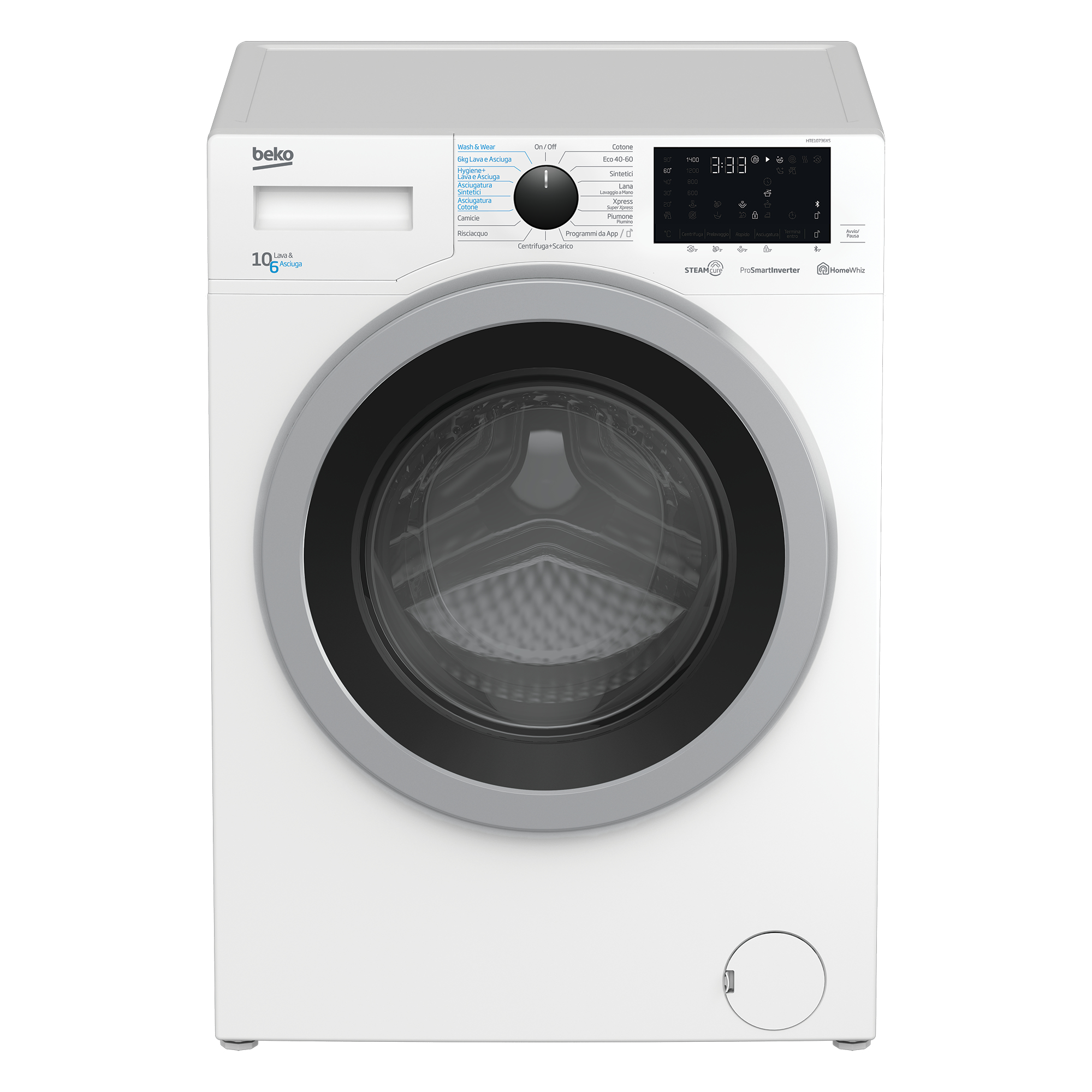 Beko HTE10736XS washer dryer Freestanding Front-load White – image 1
