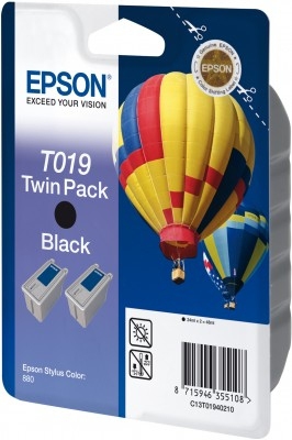 Epson Ink Cartridge Black T019 (Twin Pack)
