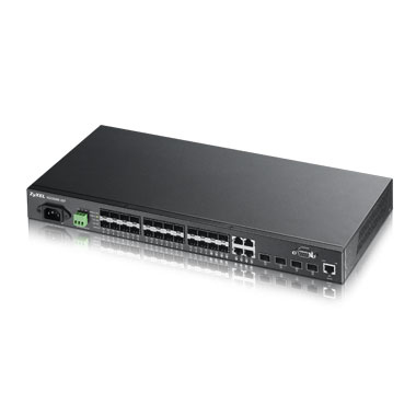 Zyxel MGS3600-24F Unmanaged L2 Gigabit Ethernet (10/100/1000) 1U Black – image 1