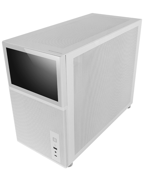 CAJA MICROATX GAMING MARS GAMING MC-LCD BLANCA CON PANTALLA IPS 8" MINI HDMI VENTANA LATERAL CRISTAL TEMPLADO