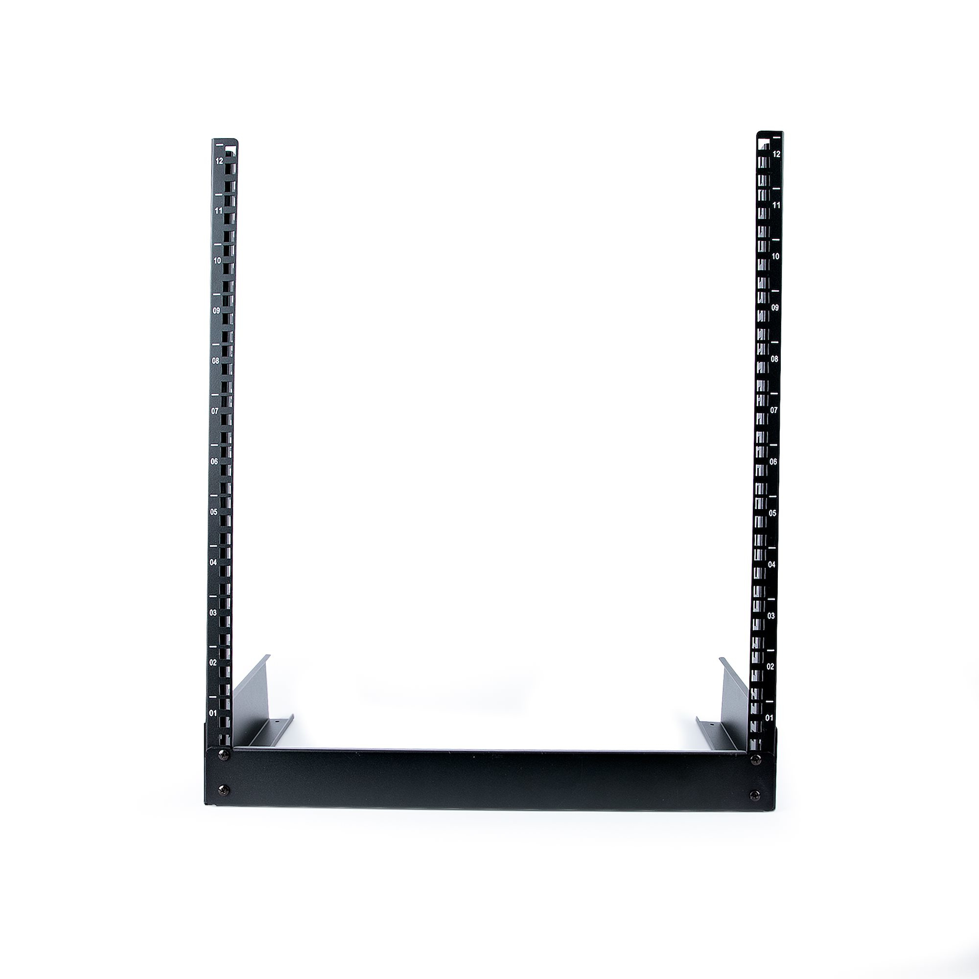 StarTech.com 12U 19" Desktop Open Frame Rack - 2 Post Free-Standing Network Rack Switch Depth for Patch Panel/Data/AV/Communication/Studio Equipment 110lb(50kg) – image 3