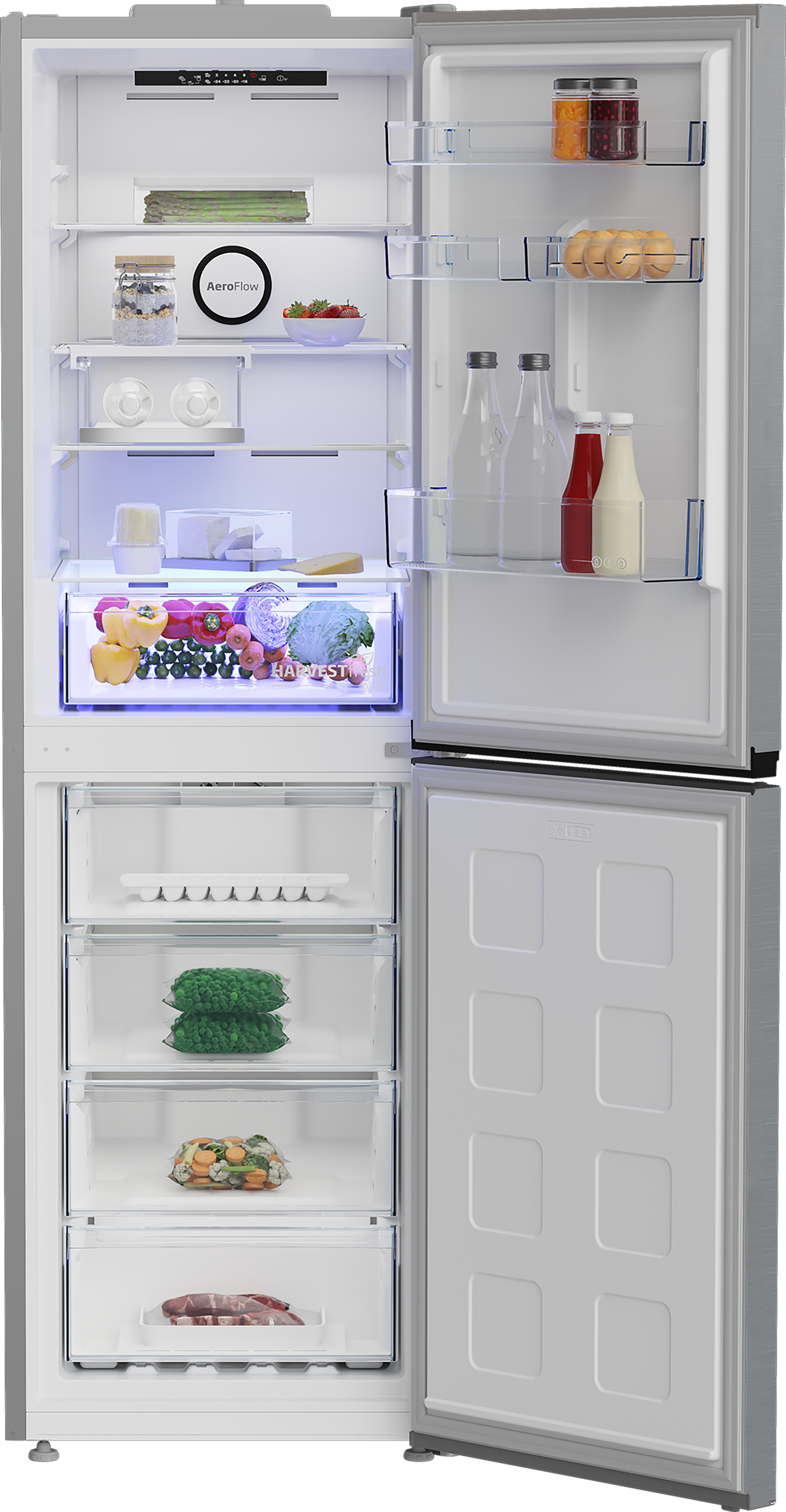 Beko CNG4692VPS Frost Free Combi Fridge Freezer with HarvestFreshTM – image 4