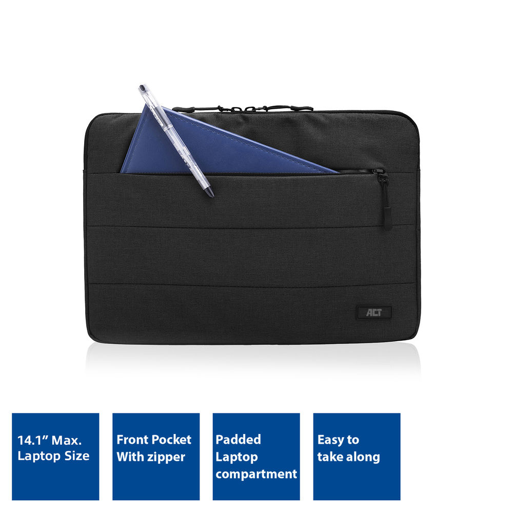 ACT City laptop sleeve for laptops up to 14.2”, made from recycled plastic bottles – image 6